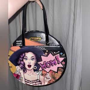 Nicole Lee Large Round Shoulder Bag - Retro Pop Art